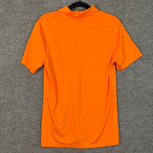 Nike Shirt Mens Small Orange Short Sleeve Outdoors Golf Stretch Logo Swoosh - Picture 7 of 8